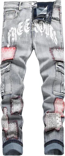 Miniatura 193 de Enrica Pantalones vaqueros estampados casuales para hombre