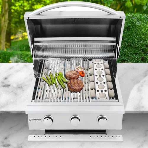 Miniatura 6 de GasSaf Placa de calor para piezas de repuesto seleccionadas de parrilla de gas Turbo, bandejas de briquetas de acero inoxidable de 16.5 pulgadas