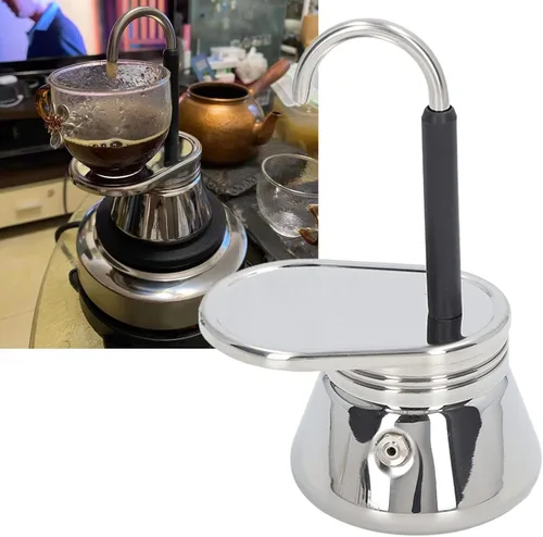 Miniatura 4 de CHICIRIS Cafetera para estufa, olla de moca ligera de acero inoxidable de una sola boquilla para acampar al aire libre, uso doméstico