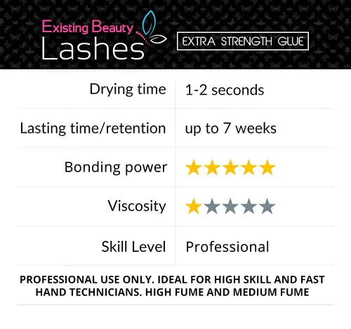 Miniatura 4 de Existing Beauty Lashes - Pegamento de extensión de pestañas profesional extra fuerte para extensiones de pestañas, se seca en 1-2 segundos