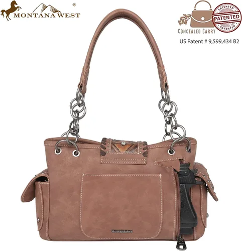 Miniatura 4 de Montana West Western Tote Bag for Women Concealed Carry Shoulder Handbag Tooling Purse with Wallet