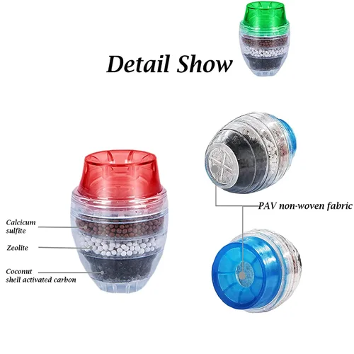 Miniatura 3 de 3 paquetes de filtros de agua para grifo, purificador de grifo de cocina, carbón activado que elimina el fluoruro de cloro, metales pesados, agua