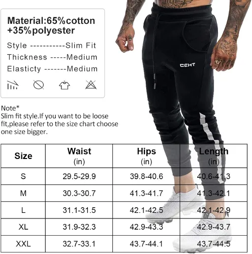 Miniatura 6 de Wangdo Pantalones deportivos ajustados para hombre, pantalones de entrenamiento para gimnasio, pantalones deportivos cónicos, pantalones deportivos