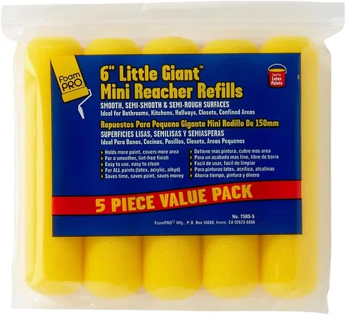 Miniatura 16 de FoamPRO 75RS - Recambios de rodillo de recortadora delgado, 6 x 3/8 pulgadas, repuestos de espuma de alta capacidad para baños, cocinas, armarios, 7