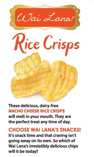 Miniatura 4 de Wai Lana Chips Rice Crisps - Queso Nacho, sin gluten, vegano, sin OMG, 2.65 oz (12 unidades)