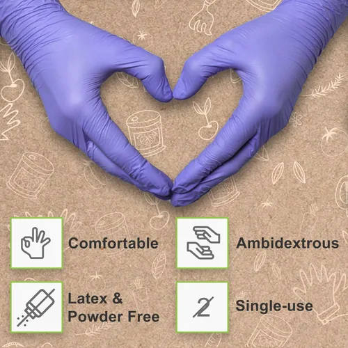 Miniatura 4 de FifthPulse Guantes de nitrilo desechables biodegradables, 150 unidades, guantes de cocina ecológicos seguros para alimentos, guantes sin polvo