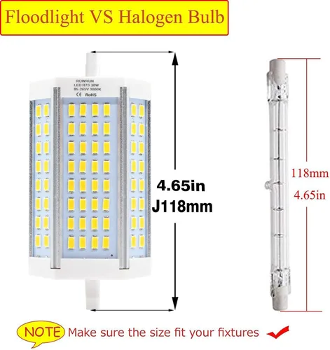 Miniatura 5 de Bombilla LED R7S J118 T3 de 30 W, luz diurna blanca, base R7S de 4.646 in, equivalente a 300 W, reemplazo LED de doble extremo para bombilla