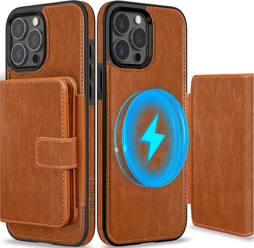 Miniatura 9 de LOHASIC Funda tipo cartera para iPhone 12 Pro Max, soporte para 6 tarjetas, parte trasera magnética desmontable, compatible con Mag-Safe, funda