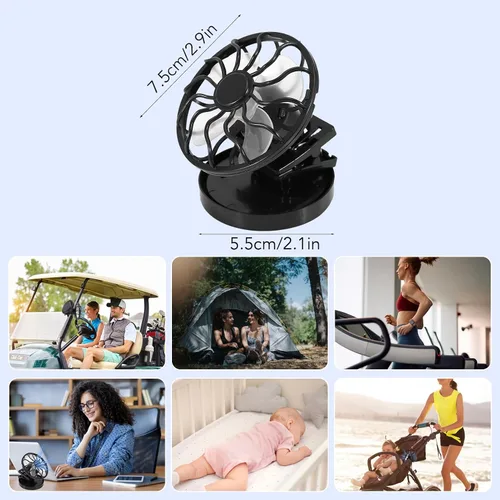 Miniatura 5 de YOUTHINK Ventilador solar portátil, mini clip eléctrico para camping, ventilador de ahorro de energía para picnic, pesca, parque, viajes