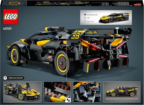 Miniatura 7 de LEGO 42151 Technic Bugatti - Coche de juguete de carreras, modelo de coche coleccionable, vehículos icónicos de 9 años