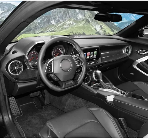 Miniatura 6 de RT-TCZ Kit de cubierta de panel de consola central, marco de medidor, accesorios de decoración interior para Chevrolet Camaro 2016-2022, grano