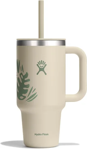 Miniatura 52 de Hydro Flask Vaso de Viaje con Asa, Tapa y Pajita - Acero Inoxidable Aislado en 24 Oz Aloe
