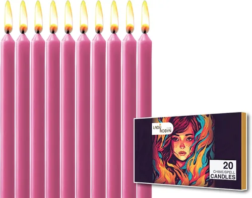 Juego de 20 velas cónicas de color sólido – Velas de cera de parafina sin goteo de 4 pulgadas con mecha de algodón – Ideales para bodas, Shabat, Rosa