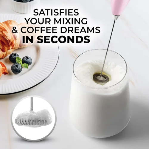 Miniatura 2 de Zulay Milk Boss Espumador de leche potente manual, hace espuma para latte, batidor para mezclar bebidas, café, miniespumador para capuchino, frappé