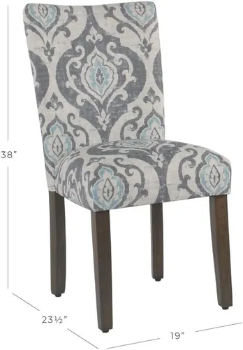 Miniatura 149 de Homepop Silla de comedor con detalles festoneados, sillas de comedor Parsons tapizadas, muebles decorativos para el hogar, tejido gris claro