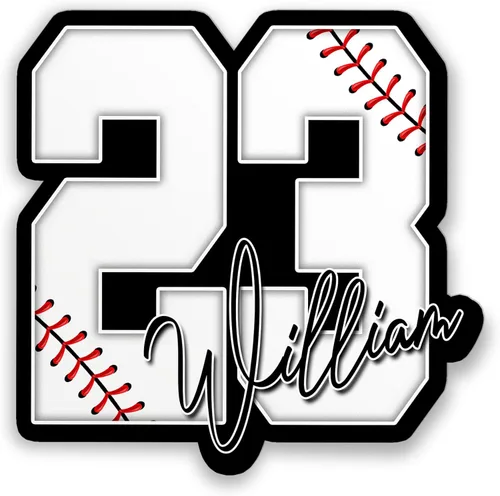 Miniatura 13 de Calcomanía personalizable con números de béisbol para casco de béisbol, calcomanías de vinilo troqueladas para casco de béisbol, calcomanías