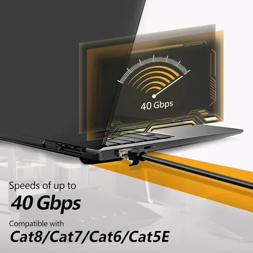 Miniatura 4 de Cable Ethernet de 10 pies para Cat6/Cat5E, 10 Gbps compatible con Cat8/Cat7, cable de red 24AWG para interiores y exteriores, entierro directo