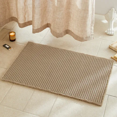 Miniatura 124 de TYUU Tapete de baño estilo gofre, tapete de baño bohemio, antideslizante, lavable, súper absorbente, de secado rápido, bonito tapete de baño