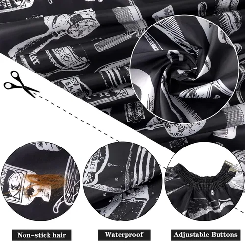 Miniatura 3 de FEBSNOW 3 piezas de capa profesional para barberos para adultos, capa de salón de peluquería para peinado y coloración del cabello, Varios