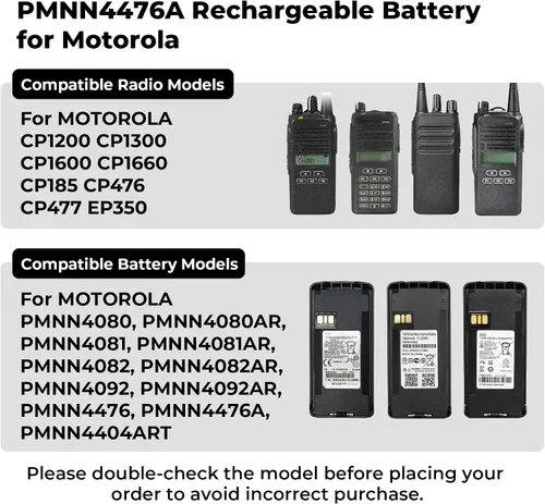 Miniatura 6 de 7.4V 2600mAh Li-ion PMNN476A Batería de repuesto para Motorola CP1200 CP1300 CP1600 CP1660 CP185 EP350 XiR C1200 Radio bidireccional