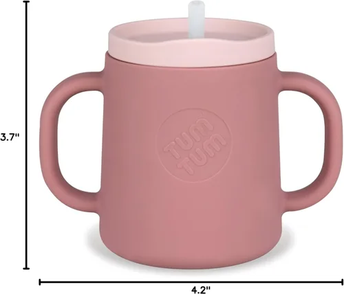 Miniatura 9 de TUM TUM Vaso entrenador de bebé de 3 vías, diseñado con especialista en alimentación, 6.1 fl oz (rosa)
