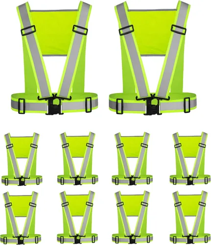 Miniatura 14 de Chaleco reflectante, chaleco de seguridad personalizado, correas de alta visibilidad, cinturón para hombres y mujeres, ajustable y ligero