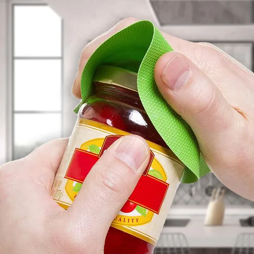 Miniatura 5 de Abrelatas de tarros para personas mayores con artritis, almohadillas de goma con agarre, abrebotellas y latas, utensilios de cocina