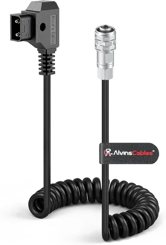 Miniatura 7 de Alvin's Cables Dtap a BMPCC 6K 4K Cable de alimentación en espiral para cámara Blackmagic Pocket Cinema 4K 6K Pro V Mount Batería, Weipu 2 pines
