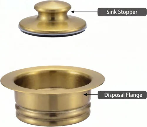 Miniatura 7 de LQS Brida de eliminación de basura para fregadero de cocina y tapón para fregadero, ajuste de orificio de drenaje estándar de 3-1/2 pulgadas