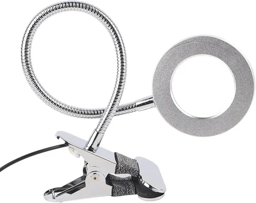 Miniatura 8 de Lámpara de escritorio con abrazadera, lupa de 2.5X con luz y abrazadera, lámpara de escritorio LED de cuello de cisne flexible de 360°, lámpara