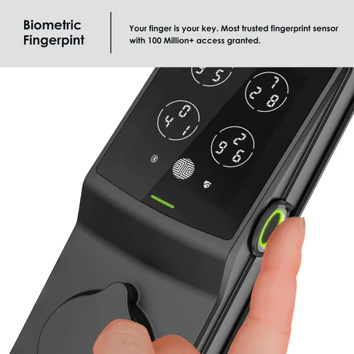 Miniatura 3 de Lockly Secure Plus - Cerradura de puerta inteligente, entrada sin llave con huella digital y tarjeta RFID, teclado PIN Genie, control