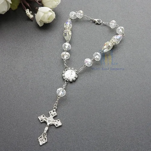 Miniatura 5 de Rosario de la década de cristal Bautizo Fiesta Favor (12 piezas) Quinceañera Boda Primera Comunión Niño Niña Regalo Bautizo Celebración de Eventos