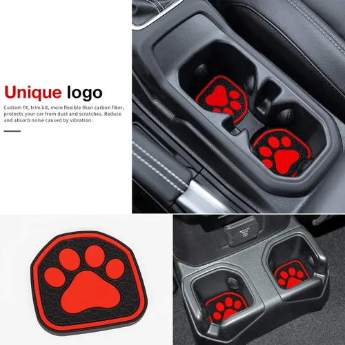 Miniatura 5 de Auovo Posavasos para auto para Wrangler JL JLU 2020-2023 2020-2023, accesorios de gladiador JT, decoración interior (kit de 4 piezas) (rojo)