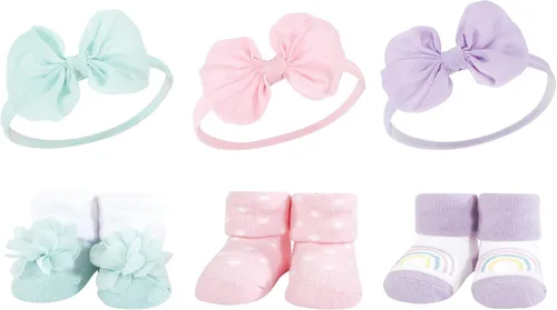 Miniatura 43 de Hudson Baby Conjunto de regalo de diadema y calcetines para niña Flor azul marino rosa
