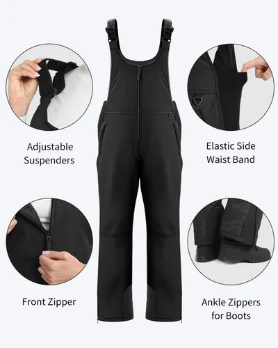 Miniatura 3 de Sportneer Pantalones de nieve para mujer, pantalones de esquí con aislamiento esencial para mujer, overol para esquí y snowboard