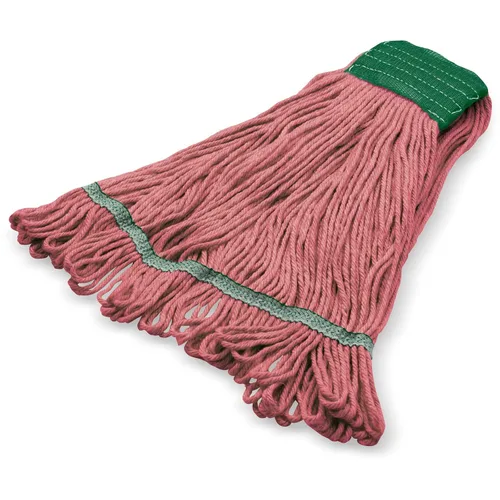 Miniatura 6 de SPARTA Flo-Pac - Cabezal de trapeador de algodón, extremos de bucle, banda ancha con banda verde de 5 pulgadas para limpieza organizada, mediano