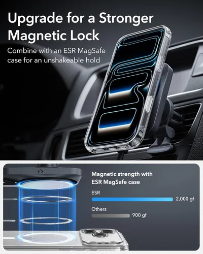 Miniatura 7 de ESR Cargador de Soporte para Coche MagSafe de 15W con CryoBoost, Hecho para Certificado por Apple, para Soporte de Coche MagSafe, Cargador