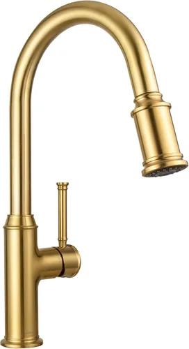 Miniatura 9 de Lava Odoro Grifo de cocina cromado con rociador desplegable, grifo de fregadero de cocina de un solo orificio, grifo de cocina de una sola manija