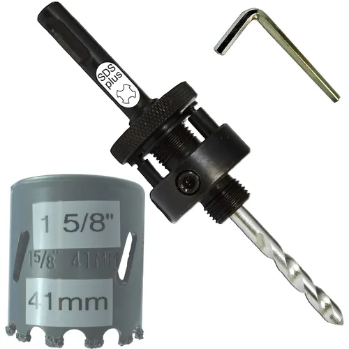 Miniatura 70 de Sierra de agujero HSS con mandril piloto de 2 piezas de alta velocidad para perforar madera y acero, broca de 1/4" de diámetro y eje, broca piloto