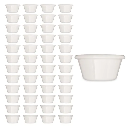 Carlisle FoodService Products 4312342 SAN Ramequin liso estriado, capacidad de 3 onzas, altura de 1.43 pulgadas, hueso (caja de 48)