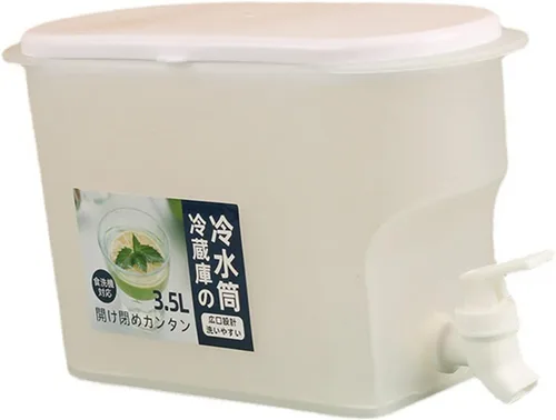 Miniatura 7 de Dispensador de bebidas de plástico, refrigerador de conservación sellada de PP de 3.5 L, recipiente de té de limonada de leche helada, hervidor