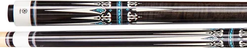Miniatura 2 de Taco de piscina Collapsar CXT con estuche suave, negro con puntas crema y turquesa, mango sin envoltura de 58 pulgadas, palo de piscina profesional