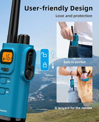 Miniatura 5 de Bousnic Collar de choque para perro con control remoto, [Nueva edición] Collar de entrenamiento de perros de 4000 pies para perros grandes, medianos