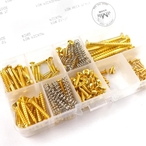 Miniatura 9 de Kit de MAKA para tornillos de guitarra, caja de surtido para puente de guitarra eléctrica, pastilla, golpeador, afinador, interruptor, placa