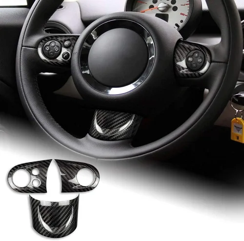 Miniatura 8 de AIRSPEED Pegatinas de Botón del Volante de Automóvil de Fibra de Carbono para Mini Cooper Clubman F54 F55 F56 F60 Countryman Cabrio F57 Accesorios