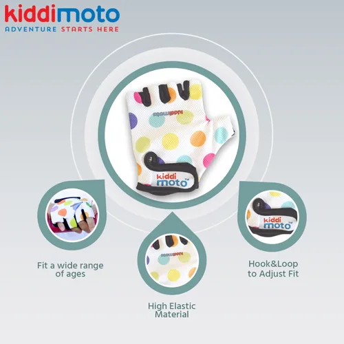 Miniatura 4 de Kiddimoto Guantes de bicicleta antideslizantes para niños y niñas, guantes de ciclismo sin dedos para niños de 2 a 8 años, guantes de ciclismo sin