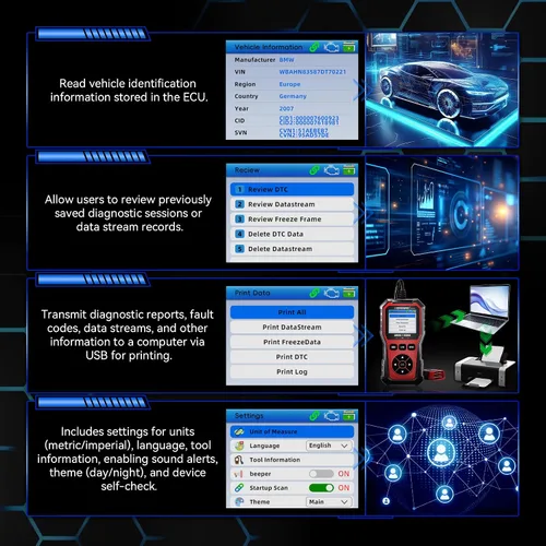 Miniatura 3 de KONNWEI Herramienta de diagnóstico del escáner OBD2 KW330, lector de código del motor con prueba de voltaje de la batería, corriente de datos