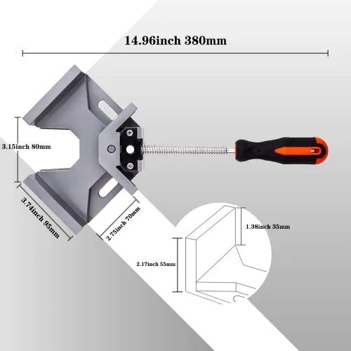Miniatura 2 de 4 abrazaderas de esquina – Abrazaderas de madera de 90 grados en ángulo recto para carpintería, con marco de aleación de aluminio ajustable