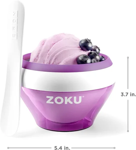 Miniatura 3 de Zoku Máquina para hacer helados, cuenco compacto para hacer y servir con núcleo de congelador de acero inoxidable que crea helado suave, yogur