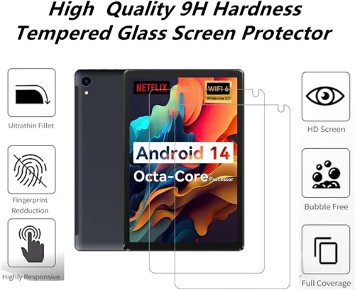 Miniatura 3 de Protector de pantalla para tableta URAO C107 de 10.1 2024, película de vidrio templado, compatible con MUISOO MUIC107 de vidrio templado de 10.1
